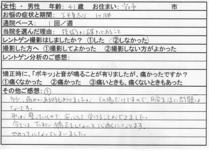 下半身太り矯正 大阪市